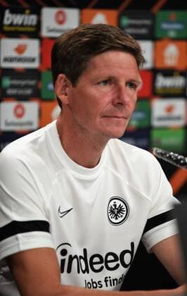 15.09.2021Frankfurt am Main, Deutsche Bank Park Fussball, UEFA Europa League Pressekonferenz vor dem Spiel Eintracht Frankfurt - Fenerbahce SK Trainer Oliver Glasner (Eintracht Frankfurt) emspor, DFL regulations prohibit any use of photographs as image sequences and or quasi-video