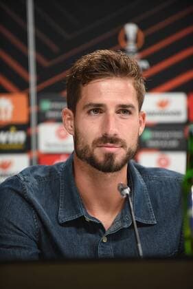 15.09.2021Frankfurt am Main, Deutsche Bank Park Fussball, UEFA Europa League Pressekonferenz vor dem Spiel Eintracht Frankfurt - Fenerbahce SK Torwart Kevin Trapp ( 1, Eintracht Frankfurt) emspor, DFL regulations prohibit any use of photographs as image sequences and or quasi-video