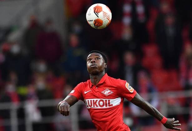 6651464 15.09.2021 Spartak s Quincy Promes controls a ball during the Europa League soccer match between Spartak Moscow and Legia Warsaw, in Moscow, Russia. Pavel Bednyakov Sputnik Russia Soccer Europa League Spartak - Legia  a54f7967c965b1ea