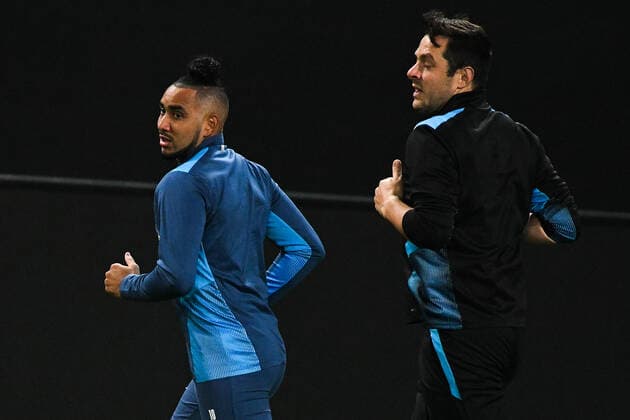 6651563 15.09.2021 Marseille s Dimitri Payet attends a training session ahead of the Europa League soccer match against Lokomotiv Moscow, in Moscow, Russia. Ramil Sitdikov Sputnik Russia Europa League Marseille Training  a9d32c8dfc974995