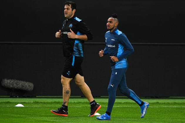 6651566 15.09.2021 Marseille s Dimitri Payet attends a training session ahead of the Europa League soccer match against Lokomotiv Moscow, in Moscow, Russia. Ramil Sitdikov Sputnik Russia Europa League Marseille Training  b066748a8b61dda7