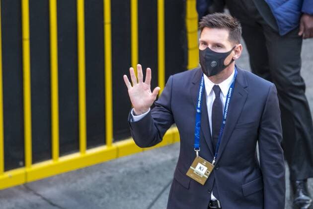 BRUGGE, Jan Breydel Stadium, 15-09-2021 , season 2021 2022 , UEFA Champions League Group Stage. Paris Saint Germain player Lionel Messi arriving at the stadium during the match Club Brugge - Paris Saint Germain Club Brugge - Paris Saint Germain  x13477806x Copyright: