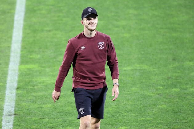 West Ham United Stadium Walk Declan Rice of West Ham United during the West Ham United Stadium Walk before the Europa League Group H match against Dinamo Zagreb at Stadion Maksimir, Zagreb Content Not Available For UK Newspapers Copyright: xPaulxChestertonx FIL-15876-0048
