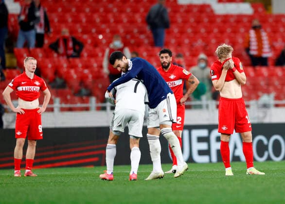 MOSCOW, RUSSIA, SEPTEMBER 14, 2021. The 2021 22 UEFA Europa League. Football match between Spartak (Moscow) vs Legia (Warsaw) at the Otkritie Arena in Moscow. Legia von 0:1. Photo by Stupnikov Alexander FC Spartak StupnikovxAlexander