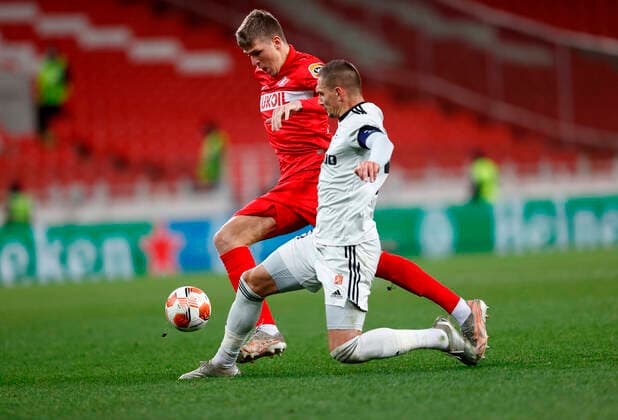 MOSCOW, RUSSIA, SEPTEMBER 14, 2021. The 2021 22 UEFA Europa League. Football match between Spartak (Moscow) vs Legia (Warsaw) at the Otkritie Arena in Moscow. Legia von 0:1. Photo by Stupnikov Alexander FC Spartak StupnikovxAlexander