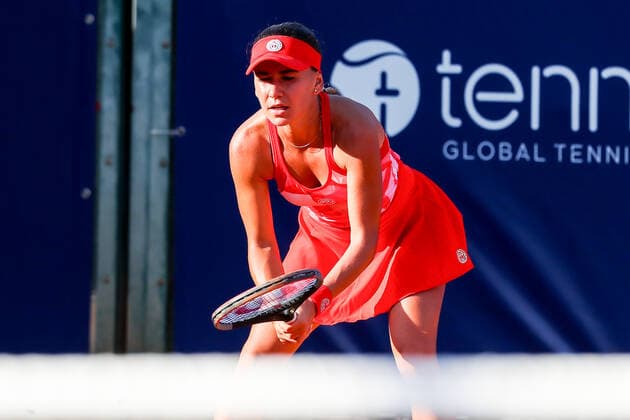 September 15, 2021, VALENCIA, VALENCIA, SPAIN: Irina Maria Bara of Romania gestures against Leyre Romero of Spain during the first round of the Open Internacional de Valencia, ITF World Tennis, celebrated at Sporting Tennis Valencia on september 14, 2021, in Valencia, Spain. VALENCIA SPAIN - ZUMAa181 20210915_zaa_a181_224 Copyright: xIvanxTerronx