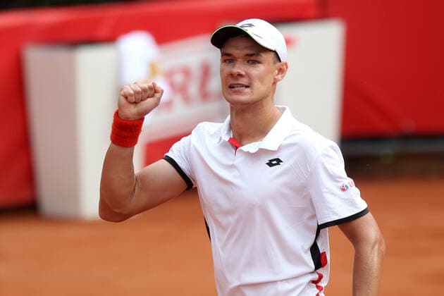 Tennis, ATP-Tunier in Stettin SZCZECIN, 16.09.2021 TURNIEJ TENISA ZIEMNEGO ATP, Tennis Herren CHALLENGER PEKAO SZCZECIN OPEN 2021 TENNIS NZ KAMIL MAJCHRZAK PO WYGRANYM GEMIE KAMIL MAJCHRZAK REACTS AFTER WINNING THE GAME FOT. KRZYSZTOF CICHOMSKI NEWSPIX.PL --- Newspix.pl  210916KCI007