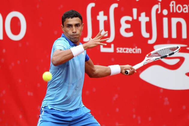Tennis, ATP-Tunier in Stettin SZCZECIN, 16.09.2021 TURNIEJ TENISA ZIEMNEGO ATP, Tennis Herren CHALLENGER PEKAO SZCZECIN OPEN 2021 TENNIS NZ THIAGO MONTEIRO FOT. KRZYSZTOF CICHOMSKI NEWSPIX.PL --- Newspix.pl  210916KCI049