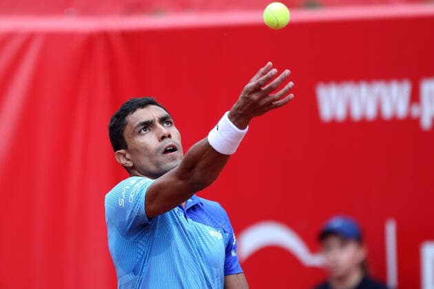 Tennis, ATP-Tunier in Stettin SZCZECIN, 16.09.2021 TURNIEJ TENISA ZIEMNEGO ATP, Tennis Herren CHALLENGER PEKAO SZCZECIN OPEN 2021 TENNIS NZ THIAGO MONTEIRO FOT. KRZYSZTOF CICHOMSKI NEWSPIX.PL --- Newspix.pl  210916KCI059