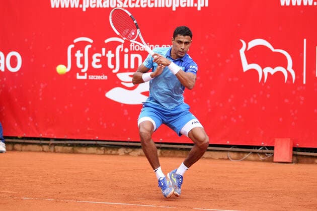 Tennis, ATP-Tunier in Stettin SZCZECIN, 16.09.2021 TURNIEJ TENISA ZIEMNEGO ATP, Tennis Herren CHALLENGER PEKAO SZCZECIN OPEN 2021 TENNIS NZ THIAGO MONTEIRO FOT. KRZYSZTOF CICHOMSKI NEWSPIX.PL --- Newspix.pl  210916KCI061