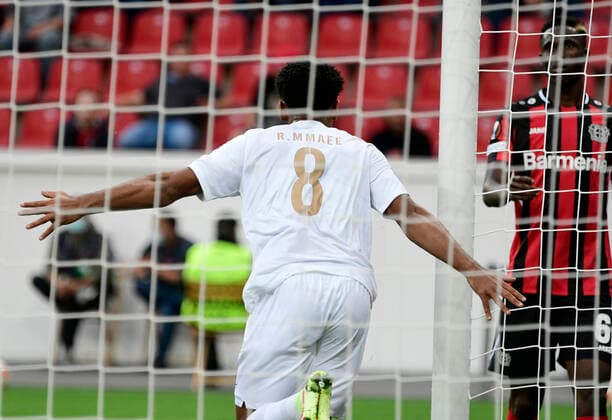 BayArena Leverkusen, 16.9.2021 Fussball UEFA Europa League Saison 2021 22 1. Spieltag, Bayer 04 Leverkusen (B04) vs Ferencvaros Budapest (FEB) Ryan Mmaee (FEB) jubelt nach dem Tor zum 0:1