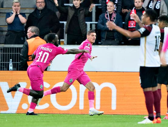 Ludogorets Kiril Despodov har udlignet til 1-1 i Europa League gruppe F kampen mellem FC Midtjylland og PFC Ludogorets paa Mch Arena i Herning, torsdag den 16. september 2021.. , Herning Jylland Denmark Copyright: HenningxBagger HenningxBaggerx COP102 spdk20210916-193720-L