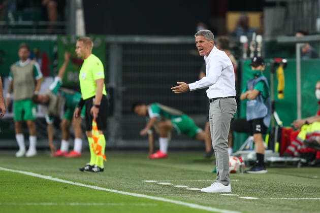 SOCCER - UEFA EL, Rapid vs Genk VIENNA,AUSTRIA,16.SEP.21 - SOCCER - UEFA Europa League, group stage, SK Rapid Wien vs KRC Genk. Image shows head coach Dietmar Kuehbauer (Rapid).  GEPAxpictures xDavidxBitzan