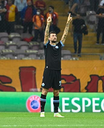 Francesco Acerbi of Lazio during the UEFA Europa League Group E match between Galatasaray and Lazio at Turk Telekom Stadium in Istanbul , Turkey on September 16, 2021. 