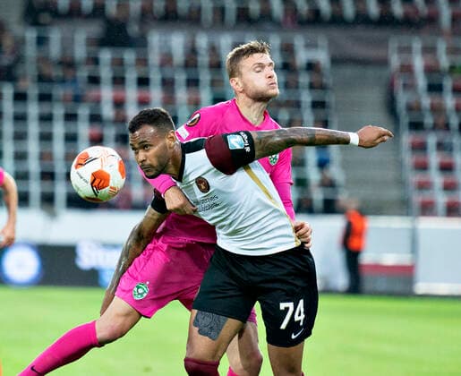 FC Midtjyllands Junior Brumado i Europa League gruppe F kampen mellem FC Midtjylland og PFC Ludogorets paa Mch Arena i Herning, torsdag den 16. september 2021.. , Herning Jylland Denmark Copyright: HenningxBagger HenningxBaggerx COP102 spdk20210916-194417-L