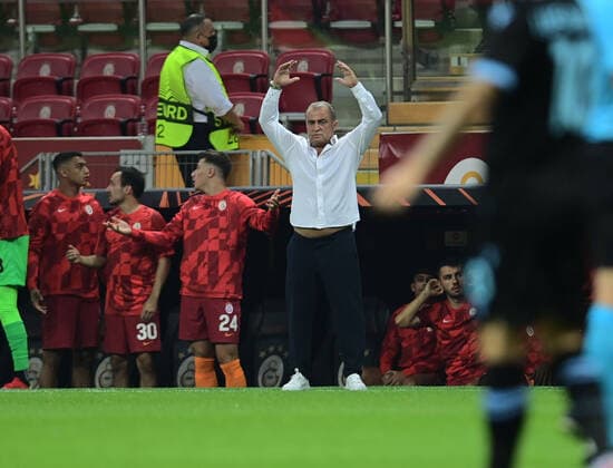 Coach Fatih Terim of Galatasaray during the UEFA Europa League Group E match between Galatasaray and Lazio at Turk Telekom Stadium in Istanbul , Turkey on September 16, 2021. 
