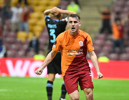 Kerem Akturkoglu of Galatasaray during the UEFA Europa League Group E match between Galatasaray and Lazio at Turk Telekom Stadium in Istanbul , Turkey on September 16, 2021. 
