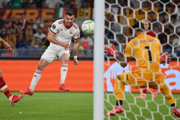 Fußball, EL, AS Rom - CSKA Sofia Photo Alfredo Falcone LaPresseSeptember 16, 2021 Rome, ItalySport SoccerRoma - CSKA Sofia - Europa Conference League 2021 2022 - Olympic stadium of RomeIn the pic: graham carey gol Foto Alfredo Falcone LaPresse 16 Settembre 2021 Roma, Italia Calcio Roma - CSKA Sofia - Europa Conference League 2021 2022 - Stadio Olimpico di Roma Nella foto: gol graham carey Photo Alfredo Falcone LaPresse September 16, 2021 Rome, Italy Sport Soccer Roma - CSKA Sofia - Europa Conference League 2021 2022 - Olympic stadium of Rome In the pic: graham carey gol  Copyright: xAlfredoxFalconex xLaPressex