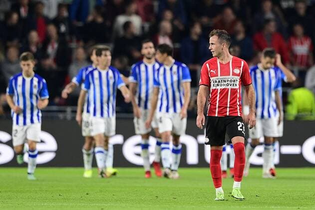 EINDHOVEN - Mario Gotze of PSV Eindhoven during the UEFA Europa League match between PSV Eindhoven and Real Sociedad at Phillips Stadium on September 16, 2021 in Eindhoven, Netherlands. ANP OLAF KRAAK UEFA Europa League 2021 2022 xVIxANPxSportx xxANPxIVx