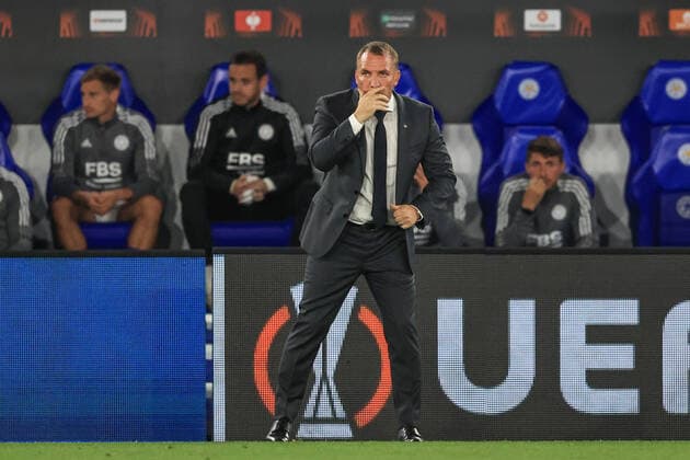 UEFA Europa League Leicester City v Napoli Brendan Rogers manager of Leicester City during the game Leicester King Power Stadium Leicestershire United Kingdom Copyright: xMarkxCosgrove NewsxImagesx