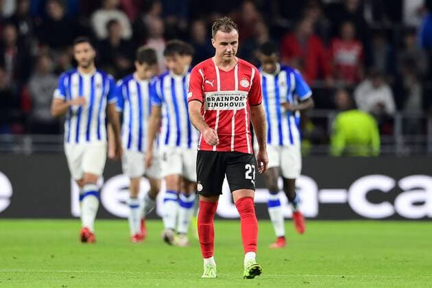 EINDHOVEN - Mario Gotze of PSV Eindhoven during the UEFA Europa League match between PSV Eindhoven and Real Sociedad at Phillips Stadium on September 16, 2021 in Eindhoven, Netherlands. ANP OLAF KRAAK UEFA Europa League 2021 2022 xVIxANPxSportx xxANPxIVx