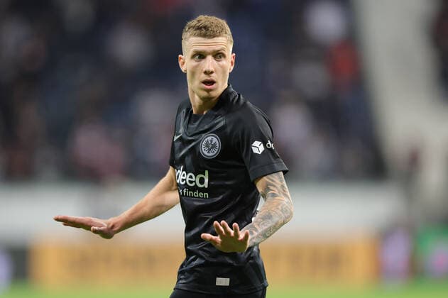 Eintracht Frankfurt - Fenerbahce SK, UEFA Europa League Kristijan Jakic (Eintracht Frankfurt, 6). Spiel der UEFA Europa League zwischen Eintracht Frankfurt und Fenerbahce SK am 16. September 2021 im Deutsche Bank Park in Frankfurt am Main., Frankfurt am Main Hessen Deutschland Deutsche Bank Park