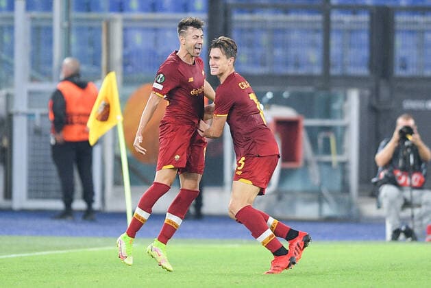 Stephan El Shaarawy of AS Roma scores second goal during the UEFA Conference League group C match between Roma and CSKA Sofia at Stadio Olimpico, Rome, Italy on 16 September 2021. Photo by Giuseppe Maffia. Rome Stadio Olimpico Rome Italy Copyright: xGiuseppexMaffiax SP24-80-018