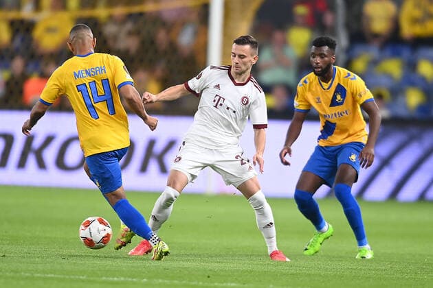 Sparta Prags Jakub Pesek Europa League-kampen i gruppe A mellem Broendby IF og Sparta Prag, paa Broendby Stadion torsdag den 16. september 2021.. , Denmark Copyright: THOMASxSJOERUPx cop101 spdk20210916-223856-L