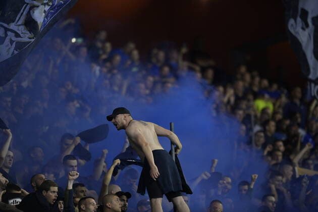 PXL_Dinamo Zagreb v West Ham United: Group H - UEFA Europa League ZAGREB, CROATIA - SEPTEMBER 16: West Ham United supporters celebrate the goal during the UEFA Europa League group H match between Dinamo Zagreb and West Ham United at Maksimir Stadium on September 16, 2021 in Zagreb, Croatia. IgorxSoban PIXSELL