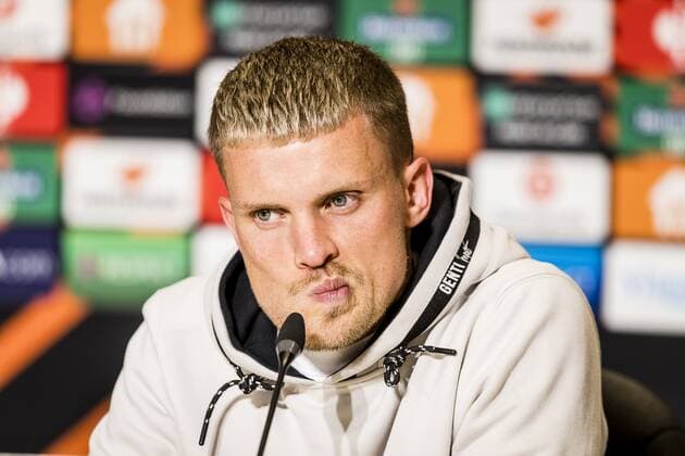 EINDHOVEN - 16-09-2021, Philips stadion. Dutch football, UEFA Europa League, season 2021-2022. PSV player Philipp Max press conference, PK, Pressekonferenz during the match PSV - Real Sociedad. Final score 2-2. PSV - Real Sociedad  x13493656x Copyright: