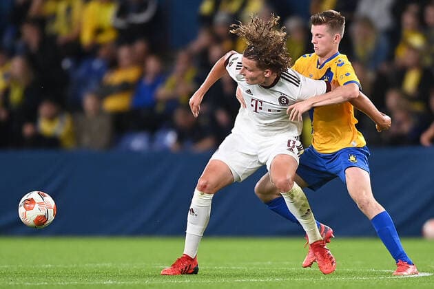 Sparta Prags Filip Soucek Europa League-kampen i gruppe A mellem Broendby IF og Sparta Prag, paa Broendby Stadion torsdag den 16. september 2021.. , Copyright: THOMASxSJOERUPx cop101 spdk20210916-233603-L