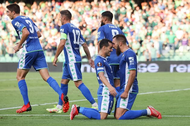 Real Betis v Celtic FC: Group G - UEFA Europa League Players of Real Betis celebrate a goal during the UEFA Europa League Group G stage match between Real Betis and Celtic FC at Benito Villamarin Stadium on September 16, 2021 in Seville, Spain. . Seville Seville Spain daximages-realbeti210916_npcuN  Copyright: xDAXxImagesx