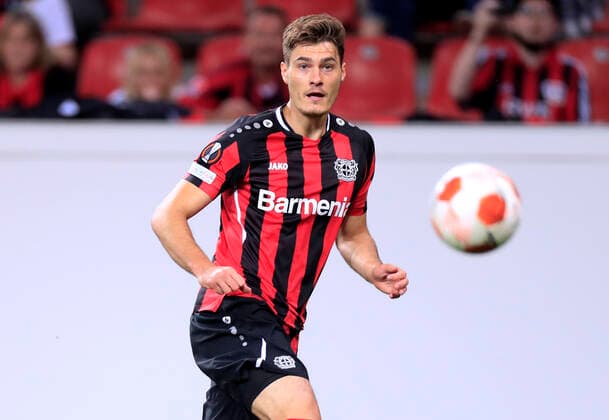 SCHICK Patrik Team Bayer 04 Leverkusen UEFA Europa League Saison 2021 _ 2022 Spiel Bayer 04 Leverkusen - Ferencvarosi Budapest am 16. 09. 2021 in Leverkusen DFL REGULATIONS PROHIBIT ANY USE OF PHOTOGRAPHS as IMAGE SEQUENCES and or QUASI-VIDEO