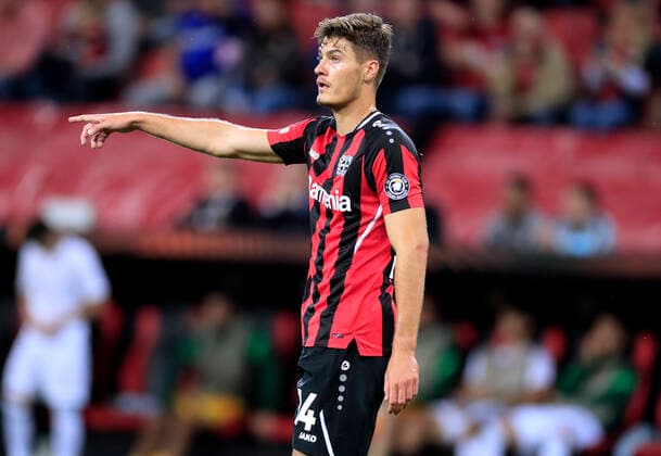 SCHICK Patrik Team Bayer 04 Leverkusen UEFA Europa League Saison 2021 _ 2022 Spiel Bayer 04 Leverkusen - Ferencvarosi Budapest am 16. 09. 2021 in Leverkusen DFL REGULATIONS PROHIBIT ANY USE OF PHOTOGRAPHS as IMAGE SEQUENCES and or QUASI-VIDEO
