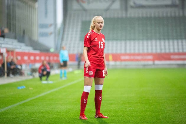 Denmark v Malta, Women?s World Cup Qualifier, Viborg, Denmark Viborg, Denmark. 16th, September 2021. Kathrine K?hl (15) of Denmark seen during the Women?s World Cup Qualifier between Denmark and Malta at Viborg Stadion in Viborg. Viborg Denmark  Copyright: xGonzalesxPhoto BalazsxPopalx