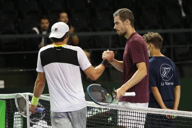 Tennis, ATP Challenger Turnier in Rennes Teimuraz Gabashvili of Russia and Mats Moraing of Germany 1 4 Finale during the Open de Rennes tournament on September 17, 2021 at Open Blot Rennes in Rennes, France - TENNIS : Open de Rennes - 16 09 2021 LaurentLayris Panoramic  20210507558