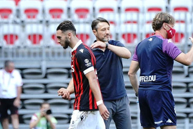 Deception - Amine Gouiri (OGC Nice) - Niko Kovac (entraineur de l AS Monaco) FOOTBALL : OGC Nice vs As Monaco - Ligue 1 Uber Eats - Nice - 19 09 2021 NorbertScanella PanoramiC 