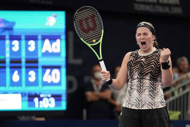 Tennis WTA, Tennis Damen Turnier Luxemburg BGLBNPParibas Open 2021, 19.09.2021, Tennis WTA Turnier Luxemburg, BGLBNPParibas Open 2021, BGL BNP Paribas Open, 2021, Luxemburg, Kockelscheuer, CK Sportcenter, Finale, Einzel, Finale Dameneinzel vl: Jelena Ostapenko (Lettland, Latvia, LAT) zeigt Emotionen, Jubel, jubelt, freut sich