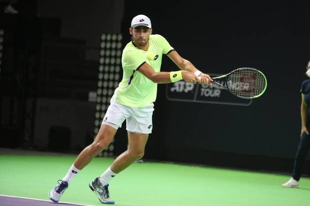Benjamin Bonzi of France Finale during the Open de Rennes tournament on September 18, 2021 at Open Blot Rennes in Rennes, France TENNIS : Open de Rennes - 19 09 2021 LaurentLairys Panoramic 