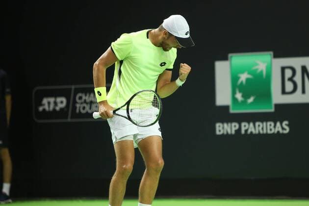Benjamin Bonzi of France Finale during the Open de Rennes tournament on September 18, 2021 at Open Blot Rennes in Rennes, France - TENNIS : Open de Rennes - 19 09 2021 LaurentLairys Panoramic 