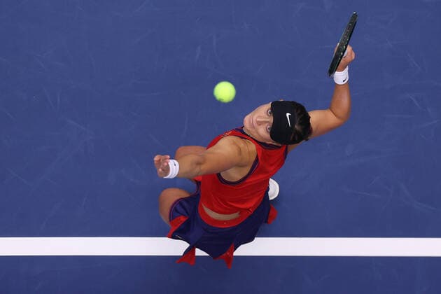 PAULA BADOSA (ESP) in action during the WTA, Tennis Damen J&T Banka Ostrava Open 2021 women’s tennis tournament in Ostrava, Czech Republic, September 20, 2021. (CTKxPhoto PavelxLebeda) CTKPhotoF202109201557401 