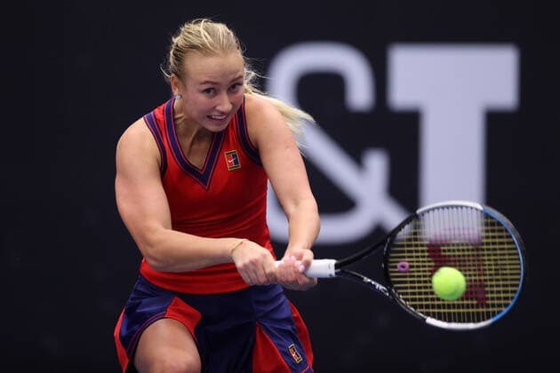 ANASTASIA POTAPOVA (RUS) in action during the WTA, Tennis Damen J&T Banka Ostrava Open 2021 women’s tennis tournament in Ostrava, Czech Republic, September 20, 2021. (CTKxPhoto PavelxLebeda) CTKPhotoF202109201781401 