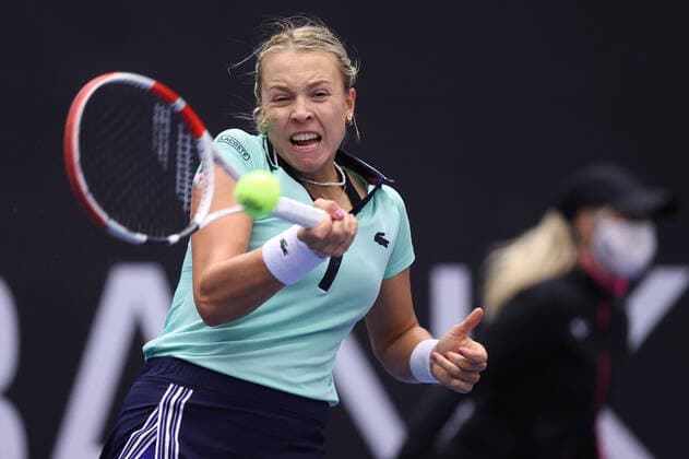 ANETT KONTAVEIT (EST) in action during the WTA, Tennis Damen J&T Banka Ostrava Open 2021 women’s tennis tournament in Ostrava, Czech Republic, September 20, 2021. (CTKxPhoto PavelxLebeda) CTKPhotoF202109201917101 