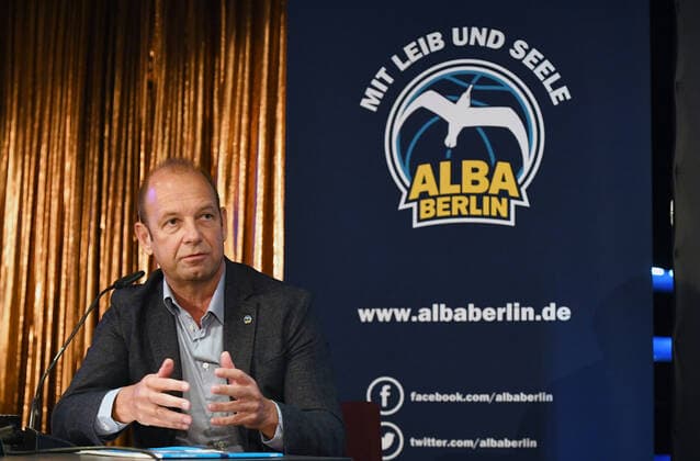 Sport Bilder des Tages Basketball, Herren, Saison 2021 2022, Alba Berlin, Saisoneröffnungs-Pressekonferenz, Geschäftsführer CEO Marco Baldi (Alba Berlin), 21.09. 2021, Copyright: xSebastianxRäppold MatthiasxKochx