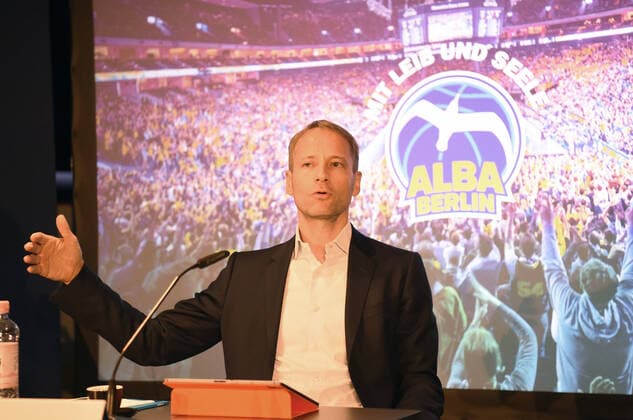Basketball, Herren, Saison 2021 2022, Alba Berlin, Saisoneröffnungs-Pressekonferenz, Präsident Aufsichtsrat Dr. Axel Schweitzer (Alba Berlin), 21.09. 2021, Copyright: xSebastianxRäppold MatthiasxKochx