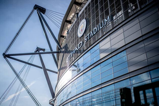 Impression vom Stadion. Fussball UEFA Champions League, 1. Spieltag: Manchester City - RB Leipzig 6:3. 15. September 2021, Manchester (Grossbritannien), Etihad Stadium. Manchester City - RB Leipzig 6:3