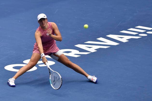 Iga Swiatek (POL) in action during the match against Yulia Putintseva during the J&T Banka Ostrava Open 2021 women s WTA, Tennis Damen indoor tennis tournament in Ostrava, Czech Republic, on Wednesday, September 22, 2021. (CTKxPhoto JaroslavxOzana) CTKPhotoP2021092206801  JAO 11