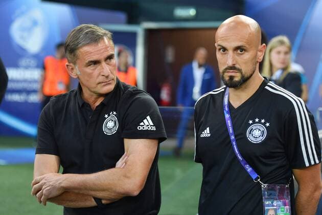 Antonio Di salvo wird Nachfolger von U-21 Trainer Stefan Kuntz.Archivfoto; Stefan KUNTZ,Trainer (GER) mit Co Trainer Antonio DI SALVO (re). Deutschland (GER)-Daenemark (DEN) 3-1, am 17.06.2019 Stadio Friuli Udine. Fussball U-21, UEFA Under21 Eurpameisterschaft in Italien SanMarino vom 16.-30.06 2019. Â