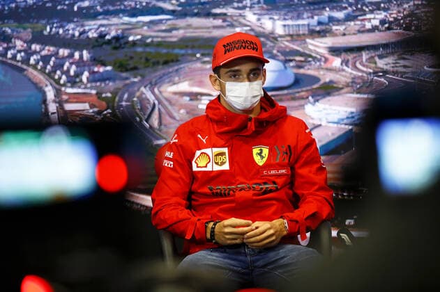F1 Grand Prix of Russia 16 Charles Leclerc (MON, Scuderia Ferrari Mission Winnow), F1 Grand Prix of Russia at Sochi Autodrom on September 23, 2021 in Sochi, Russia. (Photo by Xavi Bonilla DPPI FIA Pool via HOCH ZWEI) Sochi Friuli - Dacia Arena stadium Russia Poolfoto HOCH ZWEI Pool Xavi Bonilla DP ,EDITORIAL USE ONLY