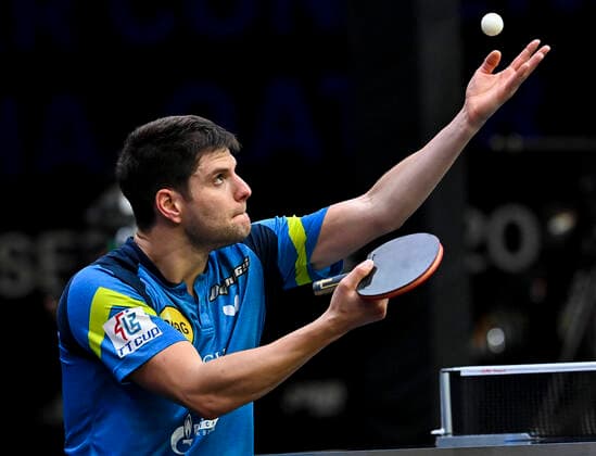 Bilder des Jahres 2021, Sport 09 September Sport Themen der Woche KW38 Sport Bilder des Tages (210924) -- DOHA, Sept. 24, 2021 -- Dimitrij Ovtcharov of Germany competes during the men s Singles Round 32 against Cho Seungmin of South Korea at WTT Star Contender Doha 2021 in Doha, Qatar, on Sept. 23, 2021. (Photo by Xinhua) (SP)QATAR-DOHA Table tennis, Tischtennis WTT STAR CONTENDER Nikku 